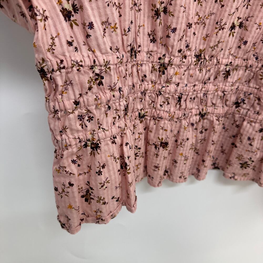 Madewell Sophia Long Sleeve Blouse Top in Pink Bouquet Floral NE183 // L - Picture 8 of 13